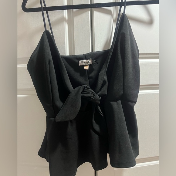 Koko & K peplum spaghetti strap top with bow detail - Picture 3 of 6